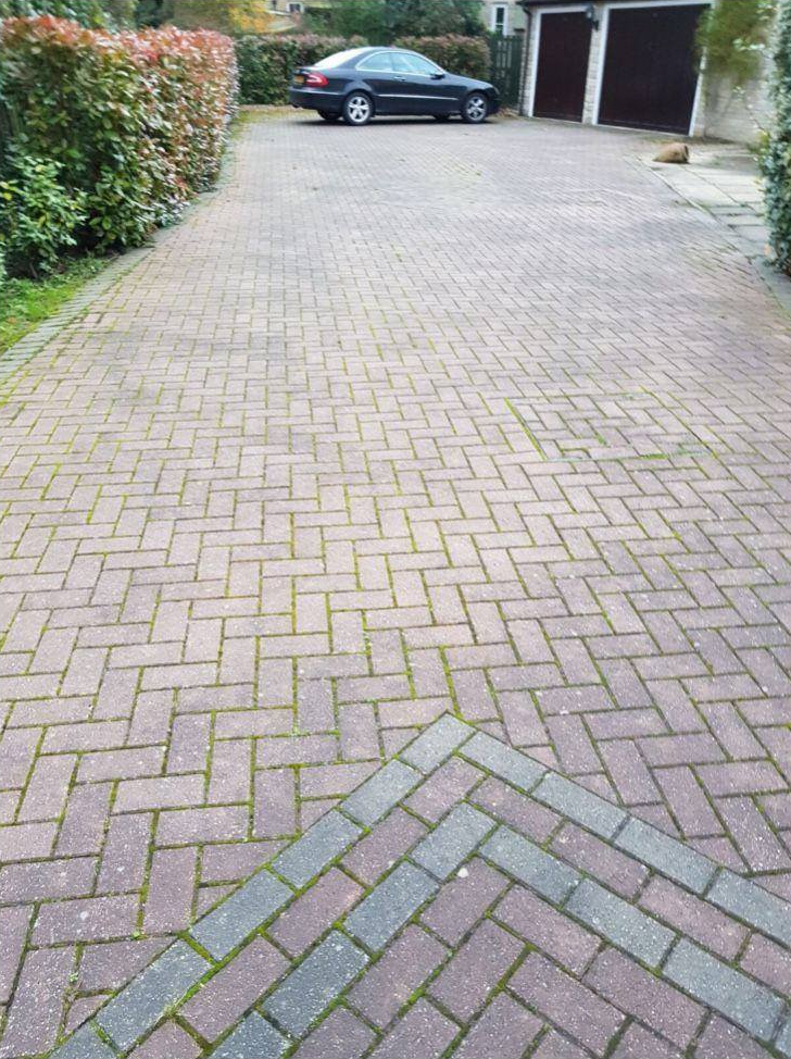 Driveway before cleaning